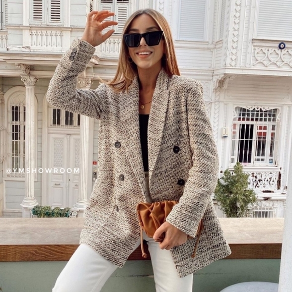Zara Jackets & Blazers - ZARA Tweed double breasted blazer